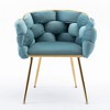 Sapphtopaz Modern Accent Chair, Velvet Living Room Chairs with Arm and Metal Legs, Lounge Chair for Living Room, Office - 3 of 4