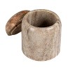 Storied Home Modern Marble Canister with Wood Lid - 4 of 4