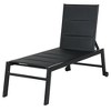 Resenkos Outdoor Chaise Lounge With Wheels, Five Position Recliner For Sunbathing, Suntanning, Steel Frame, Breathable Fabric, - 2 of 4