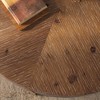 Maliang 33.86" Modern Retro Splicing Round Coffee Table,Fir Wood Table Top with Gold Cross Legs Base - 3 of 4