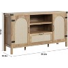 59" Farmhouse Kitchen Buffet Cabinet, Modern Wooden Sideboard, Rattan Coffee Bar Cabinet, Contemporary Living Room and Dining Room Furniture - 2 of 4