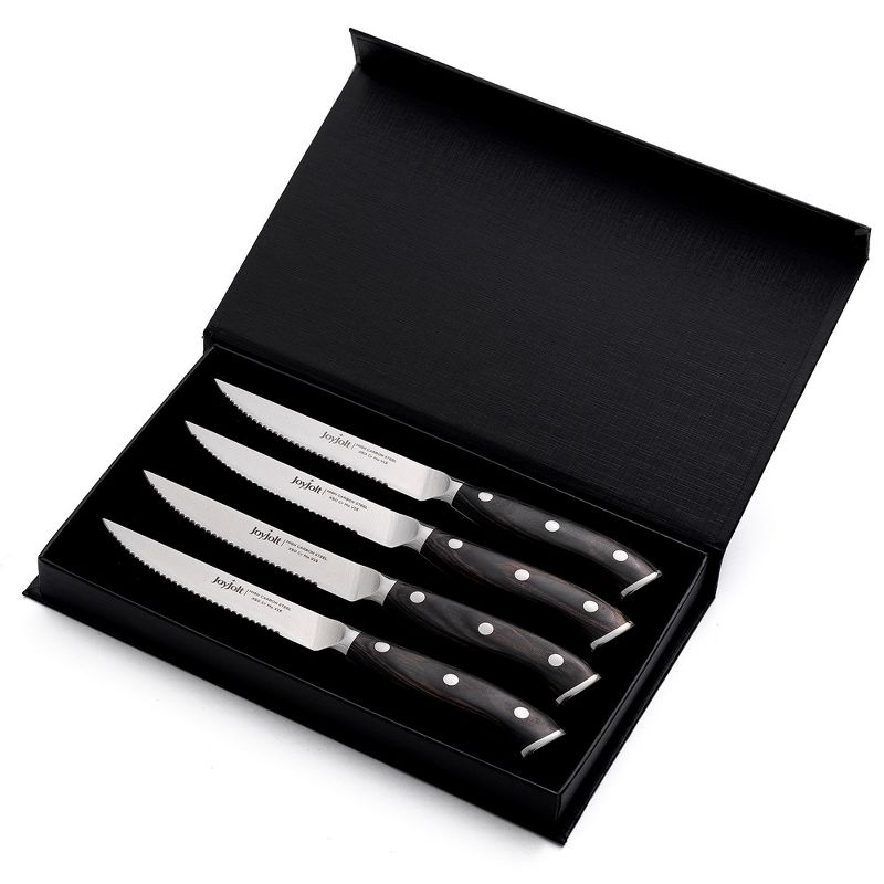 JoyJolt 4pc Steak Knives Set of 4. High Carbon, x50 German Steel Kitchen Knife Set, 3 of 8