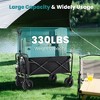 SKRAN Capacity Foldable Portable Wagons Carts with All-Terrain Wheels & Drink Holders,Heavy Duty Collapsible for Beach,Picnics(Wagon Only) - 4 of 4