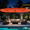 Costway 15.5 FT Extra-Large Patio Umbrella with LED Solar Lights & 12 Heavy-Duty Ribs Beige/Orange/Brown/Gray/Navy/Red - 4 of 4