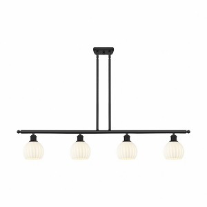 White Venetian - 4 Light Stem Hung Island In Modern Style-9 Inches Tall and 48 Inches Wide - 1 of 1