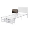 TIRAMISUBEST Twin/Full Size Metal Platform Bed with Two-Tier Storage Shelves and Wooden Storage Cabinet, Modern Bed Frame with Headboard - 3 of 4