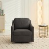 Upholstered Swivel Rotating Accent Chair with USB Port, Magazine Storage, Decorative Copper Nails, Thick Sponge and Spring Seat - 3 of 4