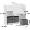 3-Tier Bookshelf with Collapsible Fabric Drawers - Stylish Bookcase Display Stand and Toy Storage Organizer for Bedrooms, Playrooms, and Hallway - 3 of 4