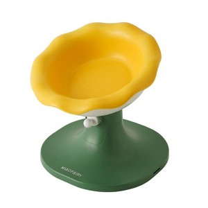FairyLand™ Adjustable Elevated Cat Bowl – Ergonomic Tilted Raised Food & Water Dish, Flower Design, Anti-Vomit Feeding - 1 of 4