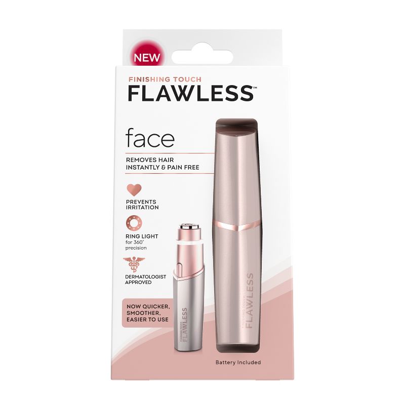 Finishing Touch Flawless Facial Hair Remover Electric Razor for Women - Coral, 1 of 14