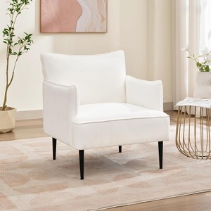 Modern  Mid Century Fabric Accent Chair,Comfy Upholstered Armchair,Single Sofa Chair for Bedroom,Apartment,Studio,Office,Waiting Room - 1 of 4