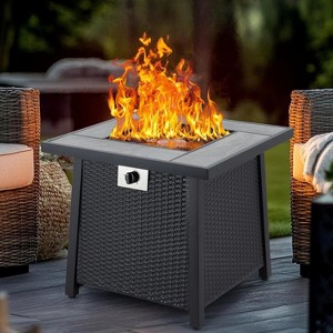 Acekool 28" Outdoor Gas Fire Pit Table - 50,000 BTU with Lid & Lava Rocks - 1 of 4