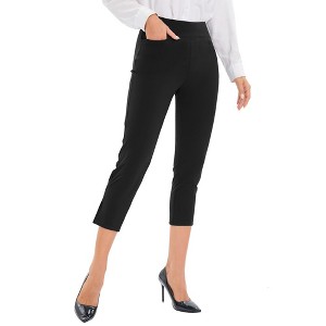 Womens Golf Pants Business Casual Capris Stretch Lightweight Quick Dry Capri Work Yoga Dress Pants with Pocket - 1 of 4