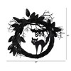 Nearly Natural 22” Halloween Black Cat and Bat Boo Twig Wreath - 2 of 4