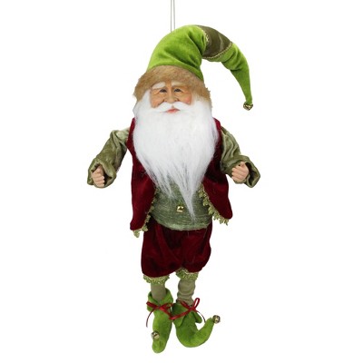 Northlight 18" Red and Green Poseable Whimsical Elf Christmas Figurine