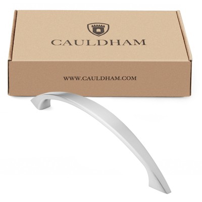Brushed Nickel Curved Cabinet Bar Pulls with Mounting Hardware