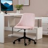Vinsetto Mid-Back Office Chair, Velvet Fabric Swivel Scallop Shape Computer Desk Chair for Home Office or Bedroom, Pink - 2 of 4