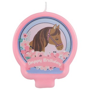 2 1/2" Saddle Up Happy Birthday Wax Candle - 1 of 1