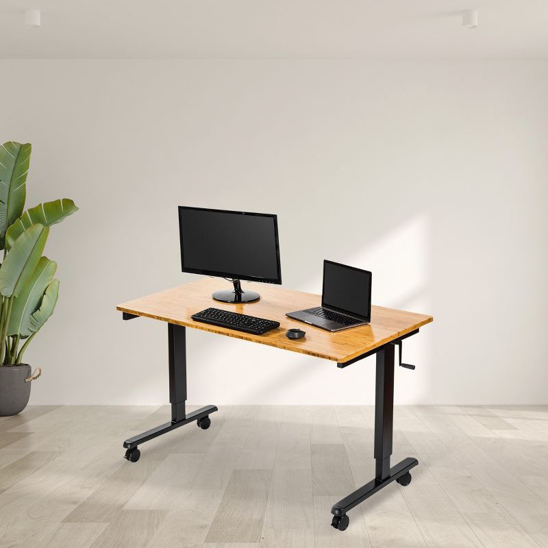 Stand Up Desk Store Crank Adjustable Height Rolling Standing Desk, 3 of 5