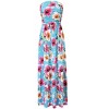 Women Strapless Maxi Boho Vintage Summer Beach Floral Print Hawaiian Party Long Dress - 2 of 4