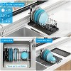 Attop Sink Dish Drying Rack - Expandable Small Dish Rack Over Sinks with Silicone Drying Tray, with Cutlery Holder, Drying Rack Fit for 14 ''-19'' - 2 of 4