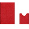 Home Mart Goods Extra Large 2 Piece Set Red Soft Cozy Plush Chenille Bath Mat Bathroom Rug - 2 of 3