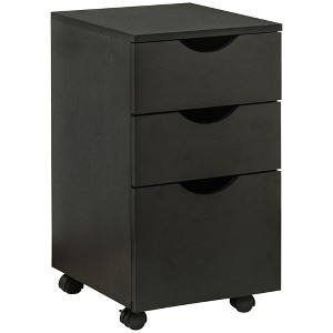 HOMCOM 3 Drawer Storage Cabinet with Castors for Home Office - 1 of 4