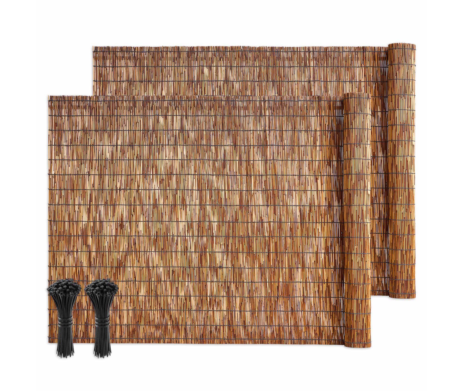 VEVOR Natural Reed Fencing, 4 ftx16.4 ft, 2 Pack Decorative Natural Reed Fencing Roll, Decorative Fence for Divider,Privacy Screen Panel Curtain,Brown