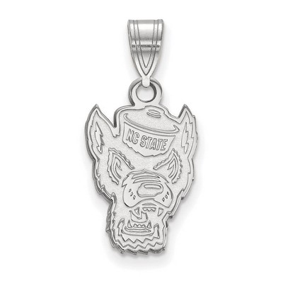 Black Bow Jewelry 14k White Gold North Carolina State Wolfpack NCAA Medium Pendant