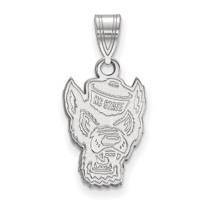 Black Bow Jewelry 14k White Gold North Carolina State Wolfpack NCAA Medium Pendant - 1 of 3