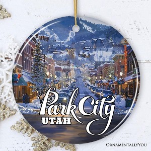 Culturally Artistic Park City Ceramic Ornament, Utah Picturesque Mountain Town Christmas Souvenir| OrnamentallyYou - 1 of 4
