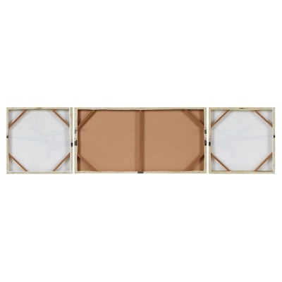 Vintage Airplane Triptych Canvas Art Set in Beige and Gray