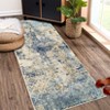 Modern Abstract Area Rug Machine Washable Ultra Thin Non Shedding Pet Friendly Foldable Non Slip Stain Resistant With Bordered Design Floor Carpet - 3 of 4