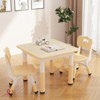 Kids Table and 2 Chairs Set w/Graffiti Desktop Height Adjustable Toddler Table and Chairs Set for Reading Drawing, Playing, Eating - 3 of 4