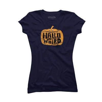 Junior's Design By Humans Halloween Halloweird By Spindriftdesigns T-Shirt