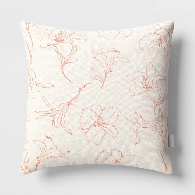 Floral pillow, black and white flowers, botanical, garden flowers, nat –  Velvet Atelier Design