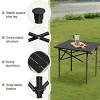 Racxily Black Camping Roll Table, Carbon Steel Square Tube Frame Heavy Duty Portable Folding Table, Supports Up to 100KG Compact Outdoor Picnic Table - 3 of 4