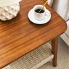 SKRAN 23" Mid-Century Side Table with Woven Shelf, Boho Side Table with Storage, Bedside Tables, Small Side Table for Living Room Couch Patio,Walnut - 4 of 4