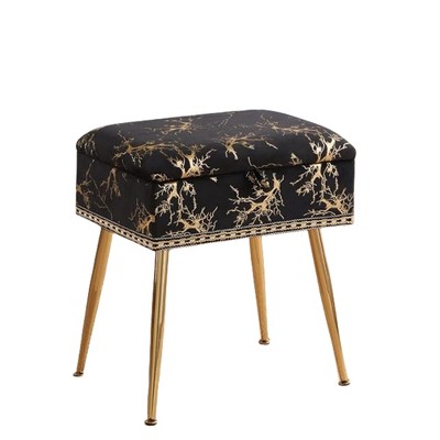Infurnic Accent Chairs, Modern Upholstered Chairs Set with Sturdy Legs, for Kitchen and Dining Room, Black, 13"*17.3"*18"