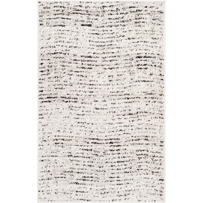 Ivory and Silver Synthetic 3' x 5' Reversible Area Rug
