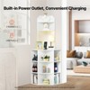 VEVOR 64" Tall Corner Storage Cabinet, 6 Tiers Wooden Storage Cabinet with USB Ports and Outlets & Adjustable Shelves, Freestanding Corner Cabinet - 3 of 4