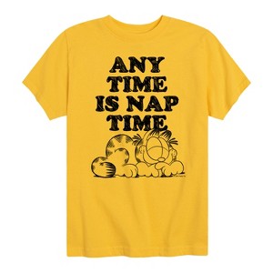 Boys' - Garfield - Any Time Is Nap Time Short Sleeve Graphic T-Shirt - 1 of 4