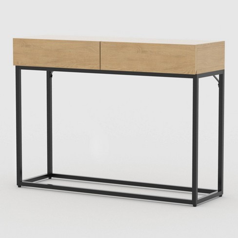 Light wood console table deals with drawers