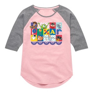 Girls' - Disney - Pixar Block Shirt Tail Raglan Graphic T-shirt - 1 of 3