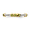 Black Bow Jewelry 2mm 14k Yellow Gold Peridot & .08 Ctw Diamond Stackable Band - 4 of 4