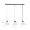 Toltec Lighting Any 3 - Light Chandelier in  Brushed Nickel with 7" Gold Ice Shade - 2 of 2