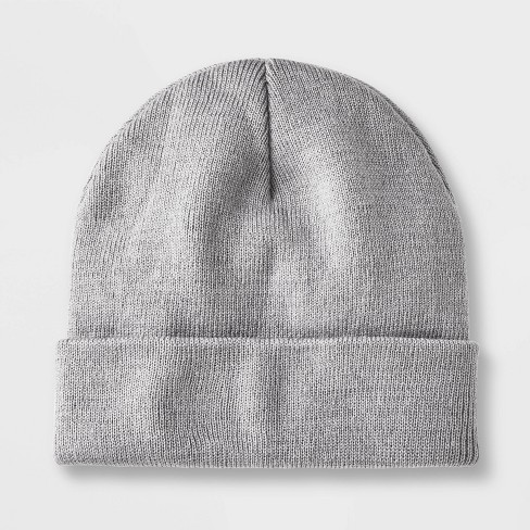 Kids' Solid Cuffed Beanie - Cat & Jack™ Gray - image 1 of 3