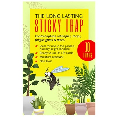 Nema Globe EFI Long Lasting Sticky Traps for Insects, 3" x 5" Sticky Yellow Cards (10 Traps Per Package)