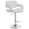 Adjustable Chrome Bar Stool with Upholstered Seat, Modern Tufted Design, Comfortable Seating for Kitchen Islands, Home Bars - 3 of 4