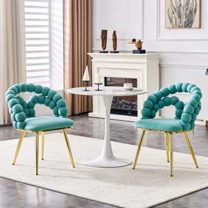 Set of 2 Modern Dining Chairs with Spherical Tufted Upholstery, Stylish Accent Chairs for Kitchen, Dining Room, or Living Areas-Panipeachy - 1 of 4